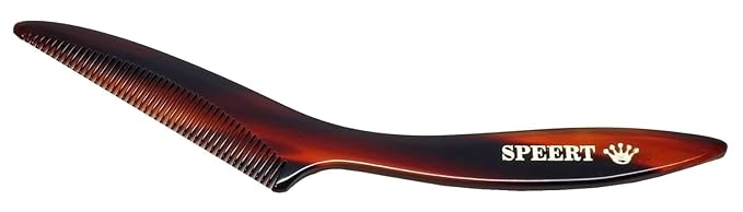 #1617 Handmade Narrow Tooth Mustache Beard Comb Small Tortoise Havana Acetate Thick Coarse Fine Short Pocket Sized Facial Hair Grooming Tangle Free Beard Straightener Growth Care Styling Wet