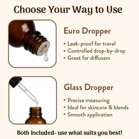 Geranium Essential Oil – Steam-Distilled, Pure & Natural, Long-Lasting Floral Aroma for Skin, Hair, Aromatherapy, DIY Beauty, Soap & Candle Making, 1 fl oz