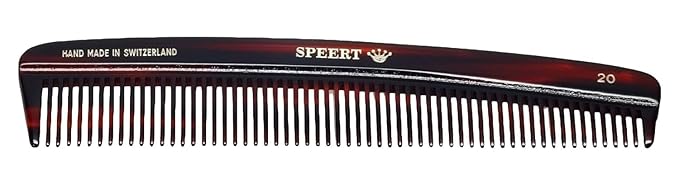 #20 Handmade Wide Tooth Comb Tortoise Havana Acetate Thick Coarse Curly Detangling Parting Grooming Teasing Hair Styling Hairdresser Barber Hairdressing Wet Dry Pocket Travel Women Men Kids