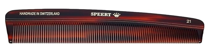 #21 Handmade Narrow Tooth Comb Tortoise Havana Acetate Fine Straight Thin Detangling Parting Grooming Teasing Hair Styling Hairdresser Barber Hairdressing Wet Dry Pocket Travel Women Men Kids