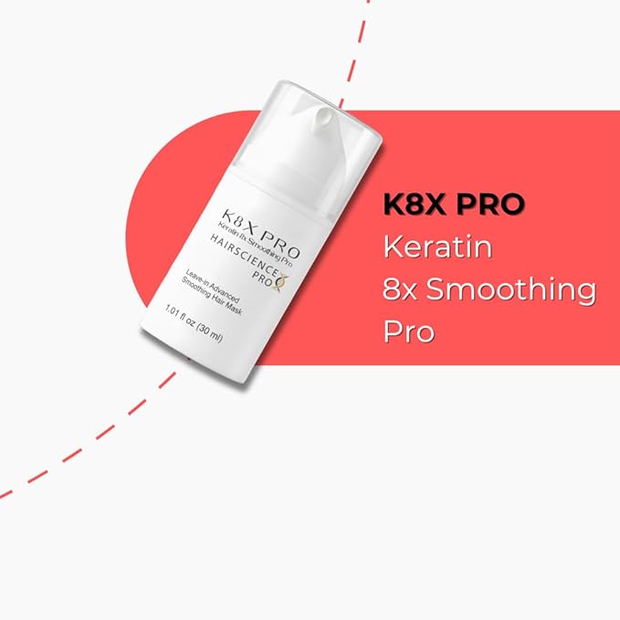 K8 Anti-Breakage Mask - For Breakage & Damaged Hair, Repairs Bonds & Removes Calcium Build-Up, With Glycine and Peptides, 8x Smoother Hair, 30ml / 1.01 fl oz.