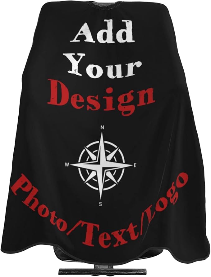 COWDIY Custom Barber Cape Personalized Hair Cutting Capes Add Your Image Text Salon Haircut Cape Hairdressing Apron for Home Salon and Barbershop (55 x 66 Inch)