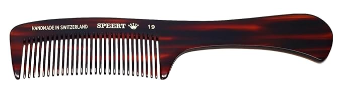 #19 Handmade Wide Tooth Rake Comb Tortoise Havana Acetate Large Handle Thick Coarse Curly Hair Detangling Parting Grooming Teasing Hair Styling Hairdresser Barber Hairdressing Wet Dry Pocket