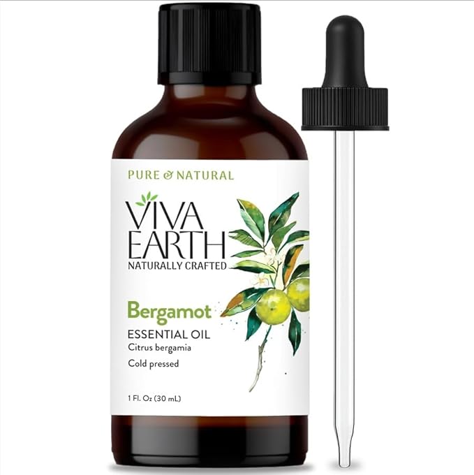 Bergamot Essential Oil – Pure & Natural Citrus Oil for Diffuser, Hair, Face, Skin Care, Aromatherapy, Scalp & Body Massage, Soap & Candle Making – with Dropper, 1 Fl Oz