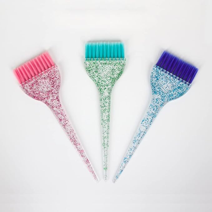 Hair Dye Brushes and Combs Set, 6pcs Multicolor Glitter Hair Tint Tools Kit for Home DIY Coloring and Salon Use