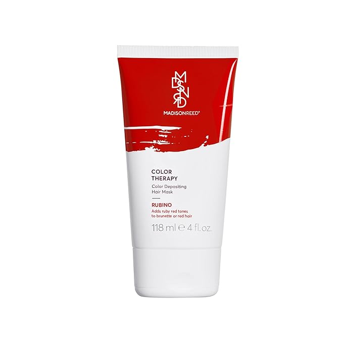 Madison Reed Color Therapy, Rubino, Color Depositing Hair Mask & Deep Conditioning Treatment, Intensely Hydrating, Refreshes Color & Tone, Keratin & Argan Oil, 4 Fl Oz (118 mL)