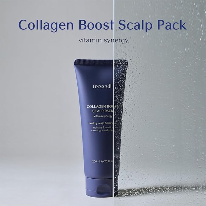 Treecell Collagen Boost Scalp Pack 200ml (6.76 fl. oz.) | Vitamin-Infused Collagen Treatment for Hair Growth | Strengthening & Scalp Repair | Paraben-Free, Sulfate-Free