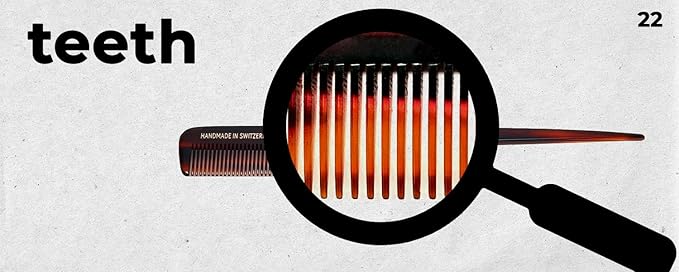 #22 Handmade Narrow Tooth Rat Tail Comb Tortoise Havana Acetate Fine Straight Thin Detangling Parting Grooming Teasing Hair Styling Hairdresser Barber Hairdressing Wet Dry Pocket Women Men Kids