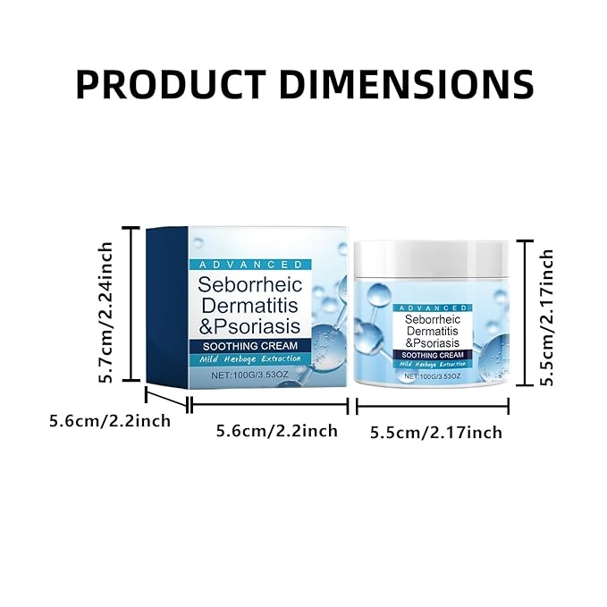 Scalp Soothing Cream for Seborrheic Dermatitis & Psoriasis Relief - Moisturizing Treatment for Itchy Scalp, Dandruff Control with Natural Herbal Extracts - 100g (2 pcs)