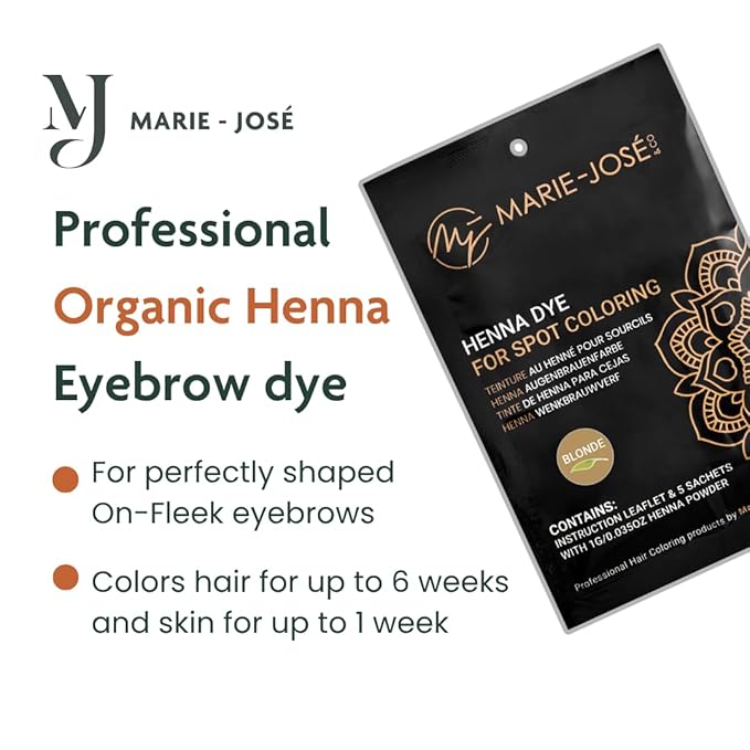 Marie-José & Co Henna Dye Set - Professional Henna Tint for Spot Coloring - Good for 50 Applications (Blond)