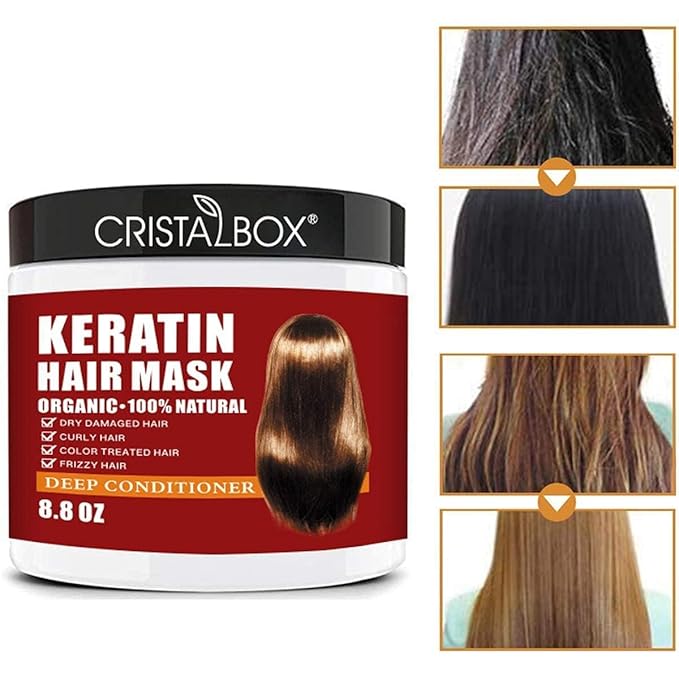Keratin Hair Mask,Keratin Hair Treatment 250g Hair Mask for Dry Damaged Hair,Deep Conditioning Hair Treatment Mask Repair Treatment Damage Hair Root,Natural Deep Conditioner Hydrating Hair Care Gifts