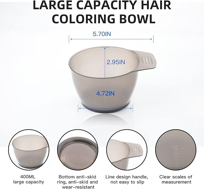 42 Pieces Hair Dye Coloring Kit, Hair Tinting Bowl,Dye Brush,Hair agitator,Ear Cover,HairClip, Hair Coloring Cape,Gloves for DIY Salon Hair Coloring Bleaching Hair Dryers Hair Dye Tools