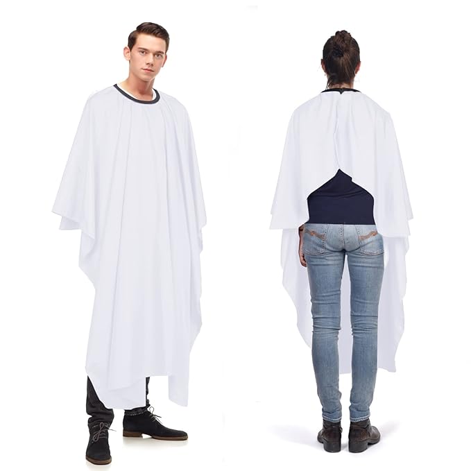 Professional Salon Hair Cutting Cape,56x63 inches Large Hairdresser Cape for Haircut,Coloring,Makeup,Styling and More,(White)