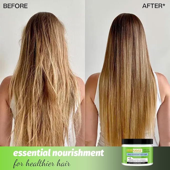 ARHGOAT Deep Moisture Hair Mask with Avocado, Moisturizing for Damaged Hair & Frizz Control 12 fl oz, Repair and Smooth for All Hair Types