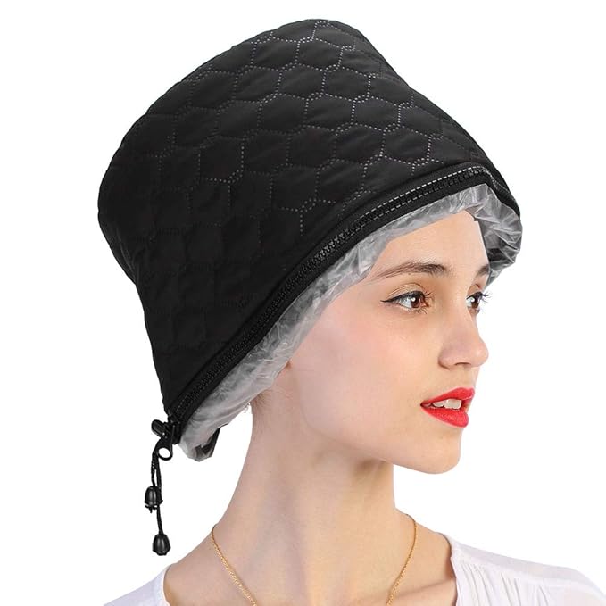 Electric Hair Heating Hat Household Hot Oil Treatment Hat, Hair Thermal Treatment SPA Nourish Care Hat with Adjustable Temperature, Soft PU Material Deep Conditioning Heat