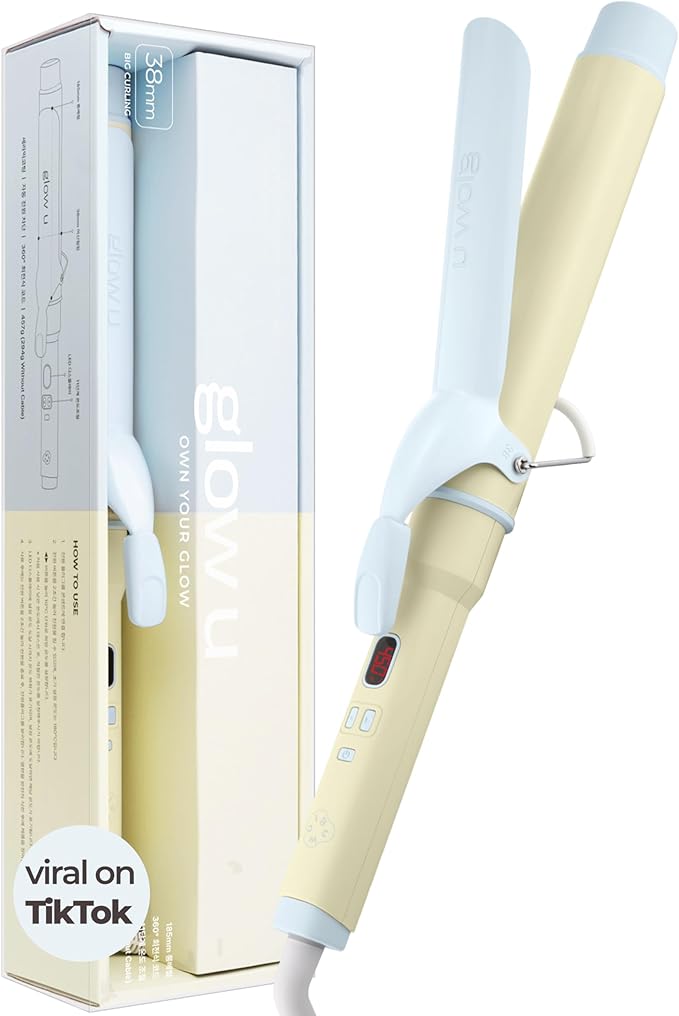 Curling Iron 1 1/2 Inch - 7.3" Long Barrel Ceramic Hair Curler for Blowout, Beach Waves - Curling Wand Designed for Long Hair - Marshmallow