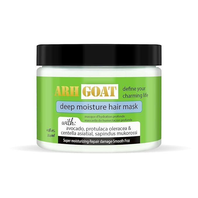 ARHGOAT Deep Moisture Hair Mask with Avocado, Moisturizing for Damaged Hair & Frizz Control 12 fl oz, Repair and Smooth for All Hair Types