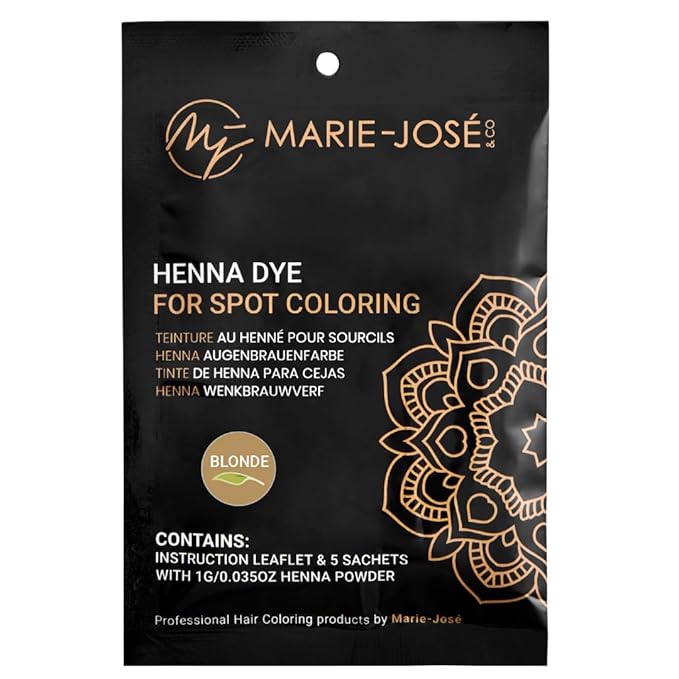 Marie-José & Co Henna Dye Set - Professional Henna Tint for Spot Coloring - Good for 50 Applications (Blond)