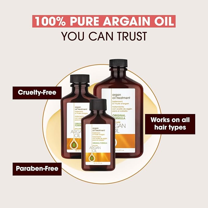 One 'N Only Argan Oil Hair Treatment - Lightweight & Hydrating Hair Oil for Natural, Wigs & Extensions - Shine Enhancing, Heat Protectant & Frizz Control (8 oz, 2pk)