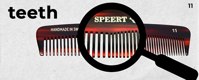 #11 Handmade Wide Narrow Tooth Comb Tortoise Havana Acetate Thick Coarse Curly Thin Fine Straight Hair Detangling Parting Grooming Teasing Hair Styling Hairdresser Barber Hairdressing Wet Dry