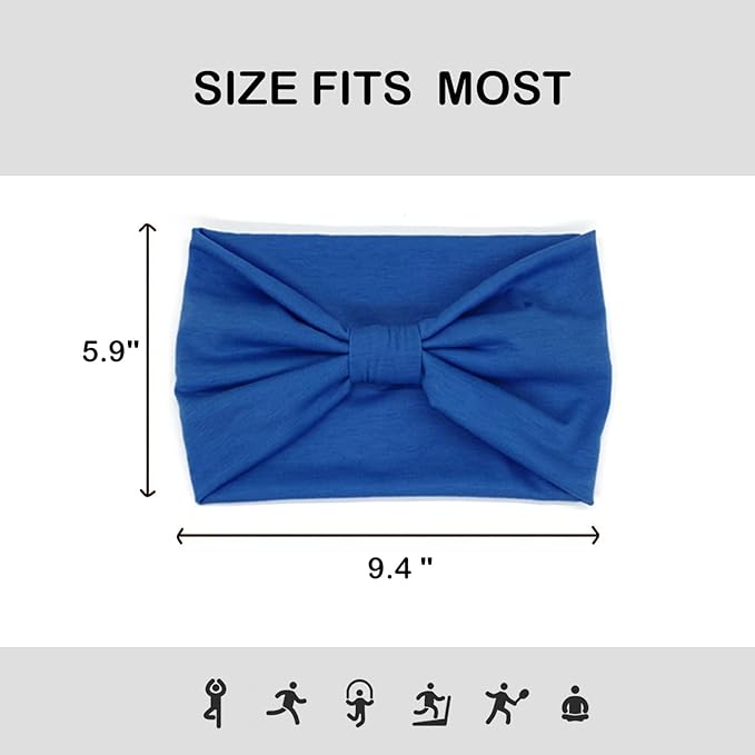 IVARYSS Wide Headbands for Women, Knotted Head Wraps Turbans, Large African Style Head Bands Hair Accessories, 6 Pack (Boho Set1)