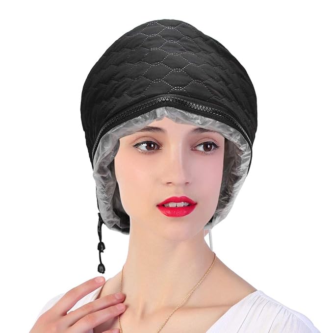 Electric Hair Heating Hat Household Hot Oil Treatment Hat, Hair Thermal Treatment SPA Nourish Care Hat with Adjustable Temperature, Soft PU Material Deep Conditioning Heat