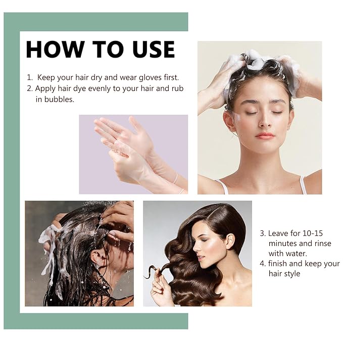 10 PCS Coffee Hair Dye Shampoo 3 in 1 Natural Hair Color Shampoo, Semi- Permanent Instant Hair Dye for Men & Women - Herbal Ingredients (Coffee)