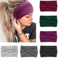 IVARYSS Wide Headbands for Women, Solid Knotted Head Wraps Turbans, Large African Style Head Bands Hair Accessories, 6 Pack