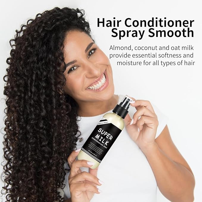 Super Milk Conditioning Hair Primer, Nourish Milk Conditioning Hair Primer, Hair Smooth Spray Hair Care, Softening Moisturizing Nourishing Smooth Hair Care Suitable for Women Men