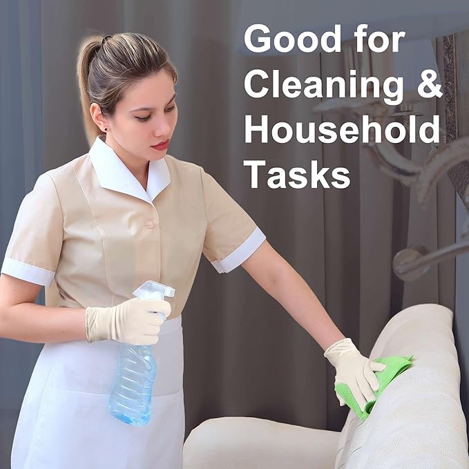 FifthPulse Medical Examination Latex Gloves - Extra Thick 4.5 Mil, Natural Color, Powder Free Disposable Gloves