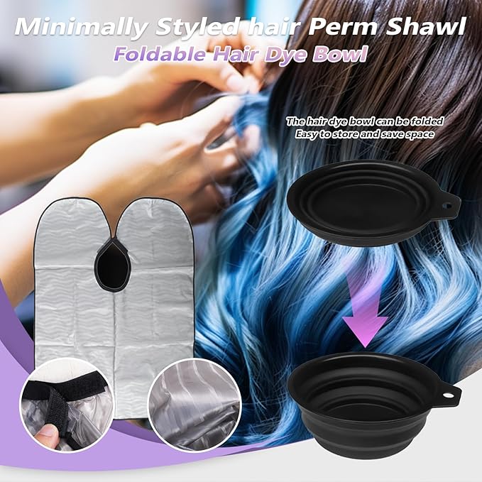 30pcs Hair Dye Coloring Kit, Hair Coloring Kit, Salon Hair Dye Tools, Hair Dye Brush and Bowl Set, Hair Dye Kit, Complete DIY Tools for Home Hair Coloring, Black