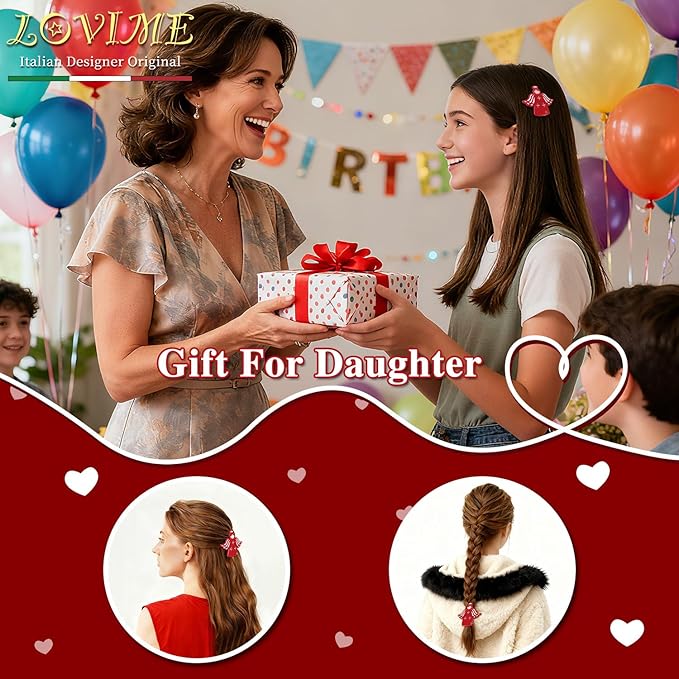 "Worry Angle" Anxiety Relief Gifts for Women Girls, Premium Acetate French Hair Barrette Clip, Cute Unique Birthday Inspirational Gifts, Selfcare Christmas Wishing Well Gifts With Gift Box