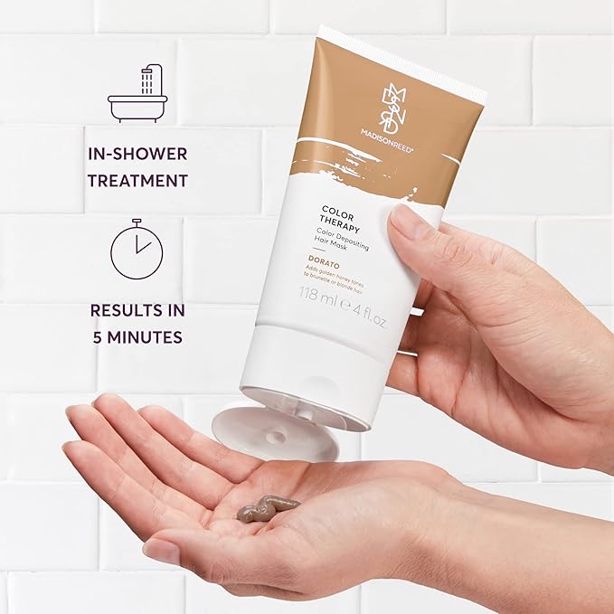 Madison Reed Color Therapy, Dorato, Color Depositing Hair Mask & Deep Conditioning Treatment, Intensely Hydrating, Refreshes Color & Tone, Keratin & Argan Oil, 4 Fl Oz (118 mL)