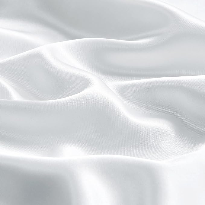 BEDELITE Satin Pillowcase with Zipper, White Pillow Cases Queen Size Set of 2, Super Soft and Cooling Similar to Silk Pillow Cases, Gift for Women Men(20x30 Inches)