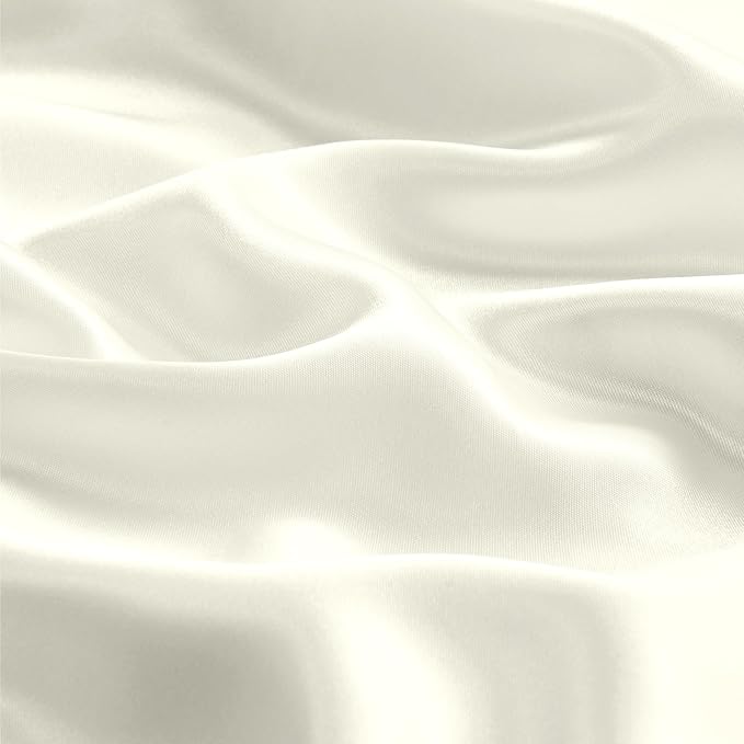 BEDELITE Satin Pillowcase with Zipper, Ivory Pillow Cases Queen Size Set of 2, Super Soft and Cooling Similar to Silk Pillow Cases, Gift for Women Men(20x30 Inches)