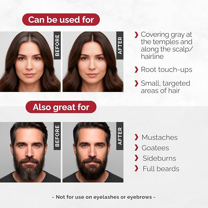 RB RENATA BEAUTY Tint Kit – Cream Hair Dye Kit with Developer and Application Brush for Spot Coloring - Covers Gray Hairs, Smudge-Proof, Long-Lasting Up to 4 Weeks, 20 Applications [Black]