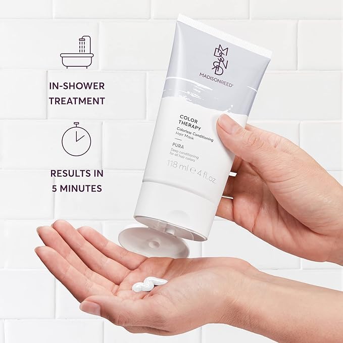 Madison Reed Color Therapy, Pura, Deep Conditioning Hair Mask & Restorative Treatment, Adds Intense Hydration, Keratin & Argan Oil, 4 Fl Oz (118 mL)