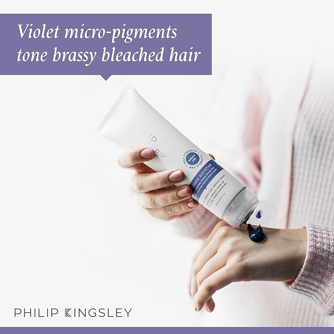 PHILIP KINGSLEY Pure Blonde Booster Purple Mask for Blonde Platinum Silver Gray Bleached Brassy Hair Weekly Toner for Orange Brassiness and Yellow Tones, 5.07 oz