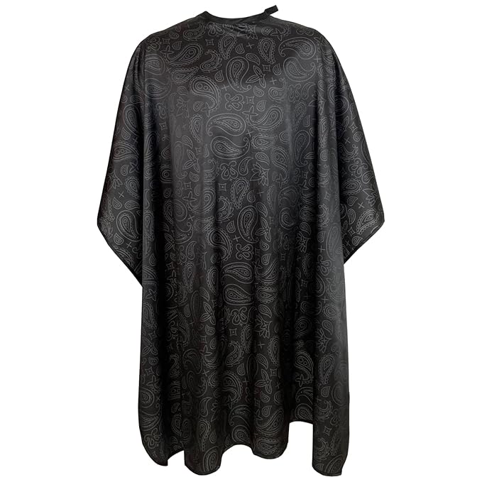Barber Cape for Men, Haircut Cape with Snaps, Professional Salon Cutting Cape, Large Waterproof Hairdressing Cape Gown Apron for Hairstylist- 63”× 56”(Black Pattern)