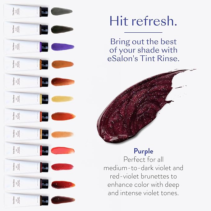 eSalon Color Depositing Hair Color Booster Treatment - Tint Rinse Hair Toner & Enhancer - Professional-Grade Mask - Apply with Shampoo & Conditioner (Purple)