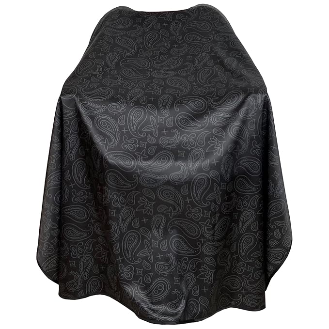 Barber Cape for Men, Haircut Cape with Snaps, Professional Salon Cutting Cape, Large Waterproof Hairdressing Cape Gown Apron for Hairstylist- 63”× 56”(Black Pattern)