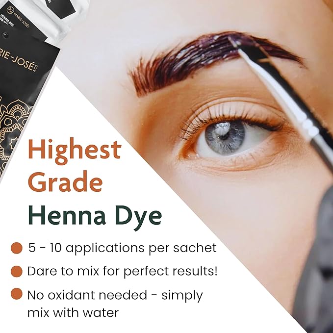 Marie-José Henna Dye - Professional Henna Tint for Spot Coloring - Covers Grey Hair - Root Touch Up - Good for 50 Applications (5 Colors Set)