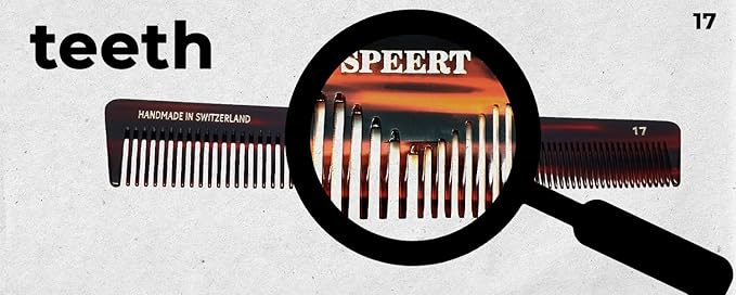 #17 Handmade Wide Narrow Tooth Mustache Beard Comb Small Tortoise Havana Acetate Thick Coarse Curly Fine Short Pocket Sized Facial Hair Grooming Tangle Free Beard Straightener Growth Care Comb