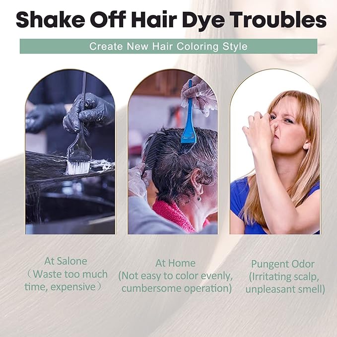 10 PCS Coffee Hair Dye Shampoo 3 in 1 Natural Hair Color Shampoo, Semi- Permanent Instant Hair Dye for Men & Women - Herbal Ingredients (Coffee)