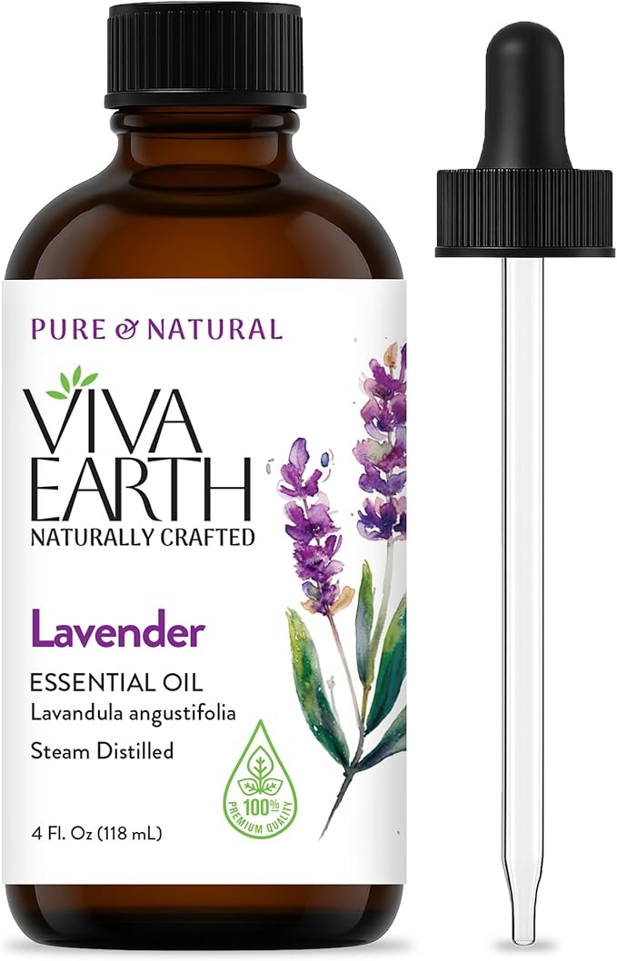 Lavendar Essential Oil – Pure and Natural – Premium Grade for Home Diffusers, Aromatherapy, Massage and Humidifiers, 4 Fl. Oz