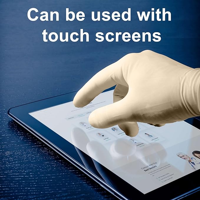 FifthPulse Medical Examination Latex Gloves - Extra Thick 4.5 Mil, Natural Color, Powder Free Disposable Gloves