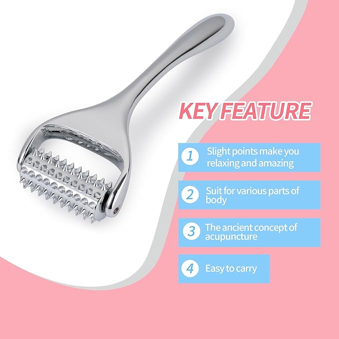 SOOTHESOUL Acupuncture Massage Roller, Trigger Points Massage Tool, Pain Relief and Stress Relaxing Massager for Muscle,Scalp, Hand,Neck, Arm, Foot, Face