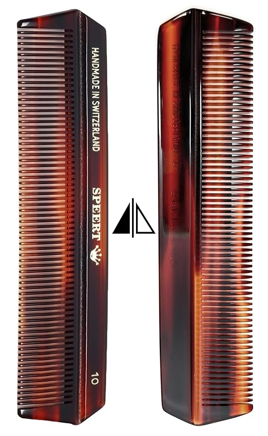 #10 Handmade Narrow Tooth Comb Tortoise Havana Acetate Fine Straight Thin Detangling Parting Grooming Teasing Hair Styling Hairdresser Barber Hairdressing Wet Dry Pocket Travel Women Men Kids