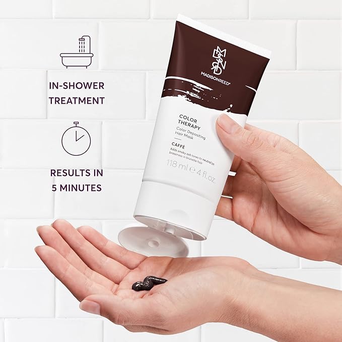 Madison Reed Color Therapy, Caffe, Color Depositing Hair Mask & Deep Conditioning Treatment, Intensely Hydrating, Refreshes Color & Tone, Keratin & Argan Oil, 4 Fl Oz (118 mL)