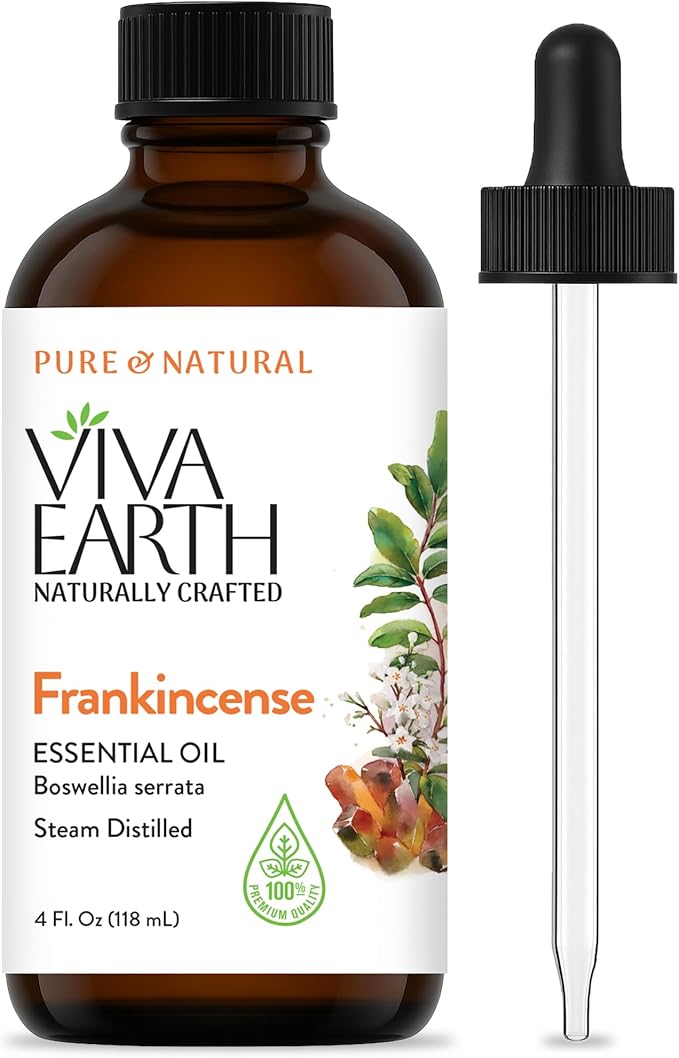 Frankincense Essential Oil – Pure and Natural Boswellia Oil for Diffusers, Skin Care, Hair and Scalp Blends, Massage, Soap and Candle Making, DIY and Home Fragrance – with Dropper, 4 oz